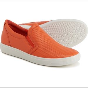 Womens Ecco Leather Slip On Sneakers